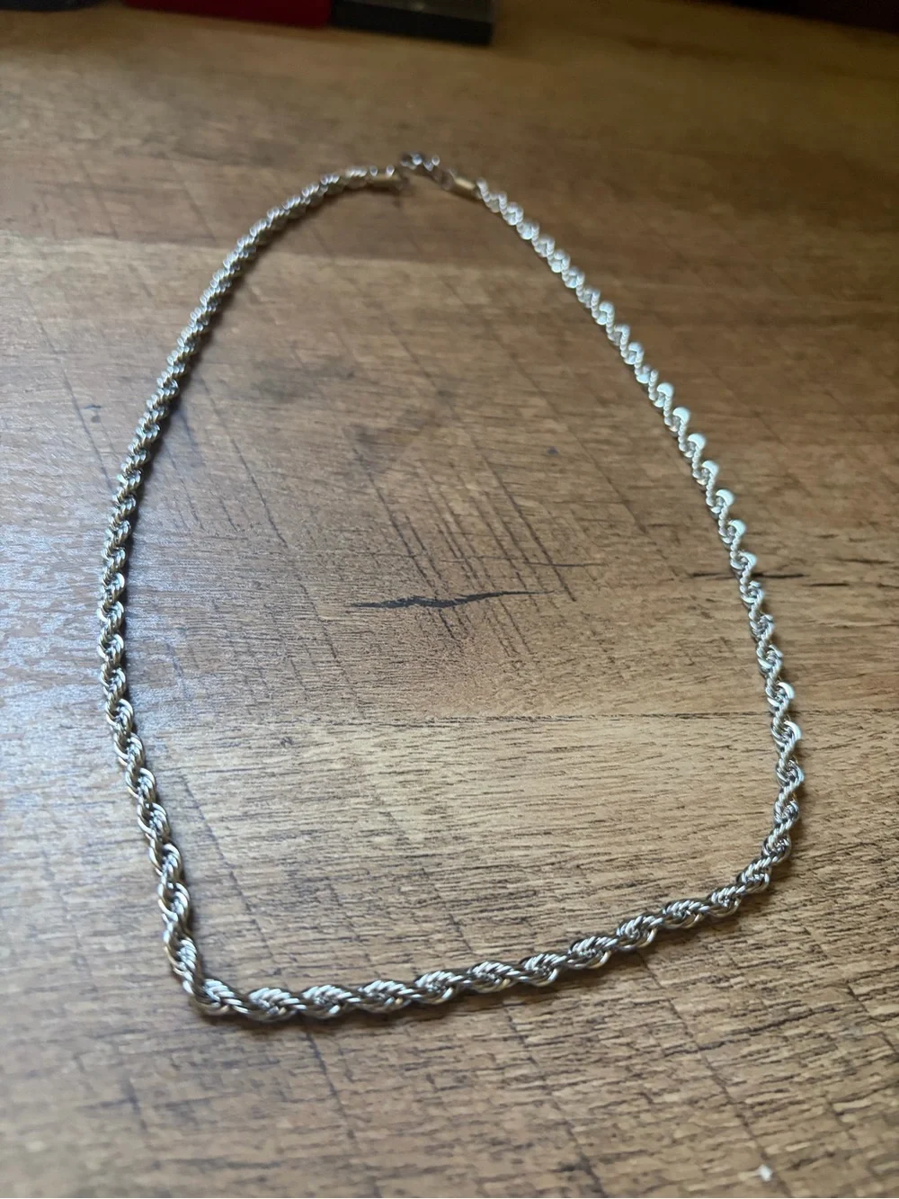 2 Sterling Silver Rope Chain Necklaces - Silver